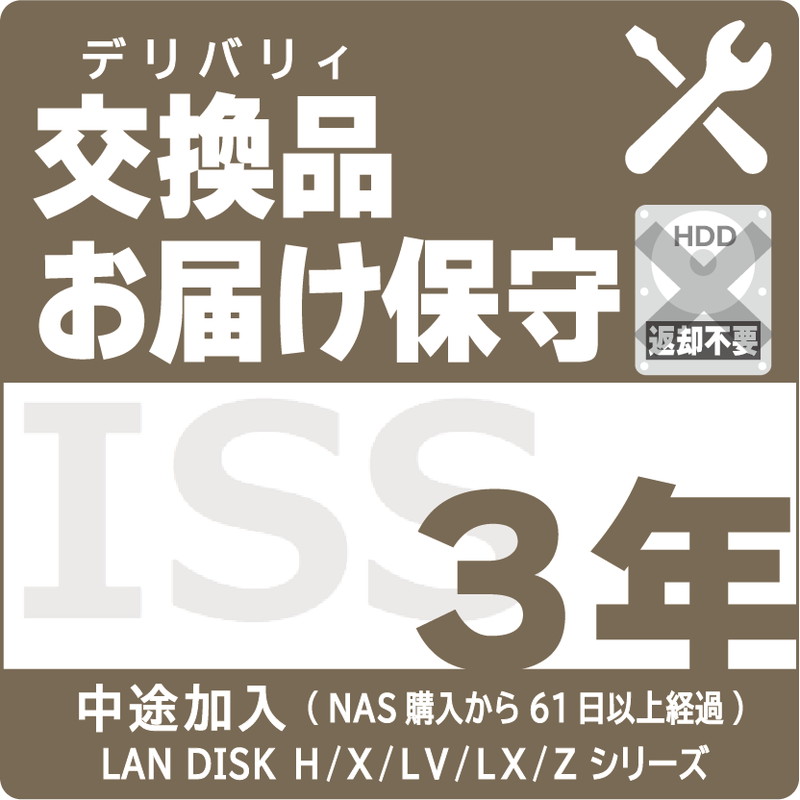 ISS-NHA-SO3／NAS用交換品お届け（デリバリィ）保守3年 AFTER加入